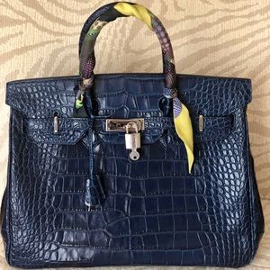 Teddy Blake Croc embossed leather handbag